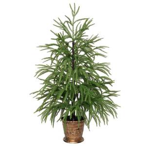 lot 9459 image: XmasExp 3ft Norfolk Pine Tree Artificial Faux Potted Christmas Tree for Front Porch Indoor Outdoor Decor