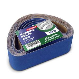 lot 10282 image: 3 x 21 Zirconia Sanding Belts for Metal, 3 x 21 Inch Zirconia Metal Grinding Sand Paper, 16 PCS 4 Each of 6080120240 Assorted Grits