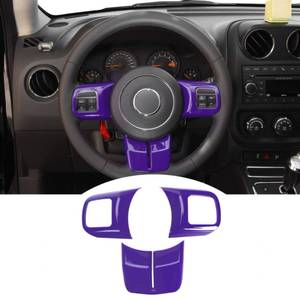 lot 10285 image: JeCar Interior Steering Wheel Decoration Trim Kits For Jeep Wrangler 2011-2017 JK & UnlimitedPatriot Compass 2011-2016 & Grand Cherokee 2011-2013, Purple