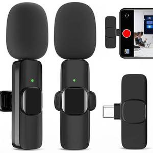 lot 10293 image: JUDKIOM 2 Pack Wireless Lavalier Microphone for iPhone, Professional Lapel Mics, Wireless Mic Plug-Play, Lapel Microphone for Video Recording Interview TikTok (USB C for Android iphone1516)