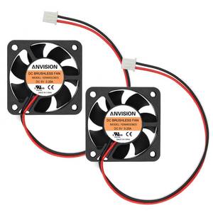 lot 10307 image: ANVISION 2-Pack 40mm x 10mm DC 5V Brushless Cooling Fan, Dual Ball Bearing, 2-Pin