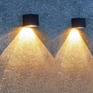 lot 11607 image: LUHLEE Solar Wall Lights Outdoor, Modern Square Solar Wall Sconce IP65 Waterproof, Solar Outdoor Lights for Patio, Porch, Garden, Backyard, Fence Decor (1 Pack)
