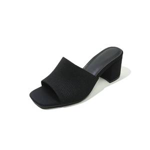 lot 11613 image: TQYEGQX Womens Heeled Sandals Square Open Toe comfortable Heeled Mules Chunky Block Low Heel On Slides size 9