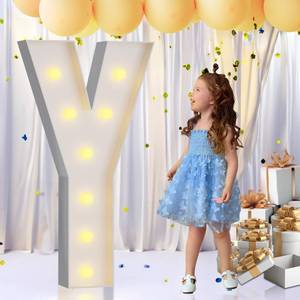 lot 13647 image: imprsv 3FT Marquee Letters, Mosaic Light Up Letters for Birthday Baby Shower Wedding Engagement Party Backdrop Decor, Large Marquee Y for Party Decorations
