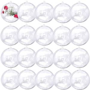 lot 13655 image: 3.1480mm20Pack Hanging Ornaments Clear Christmas Ball Ornaments, Fillable DIY Craft Plastic Balls Transparent Xmas Decor Balls - Fillable Bauble Ball Ornaments for Holiday Wedding Party D�cor