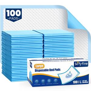 lot 13668 image: 100 Count Disposable Beds Pads,23x36 Waterproof Adults Incontinence Chucks Underpads,Absorbent Leakproof Pee Pads for Kids,Elderly,Extra Large Dog Puppy Training Pad,Baby Changing Liner