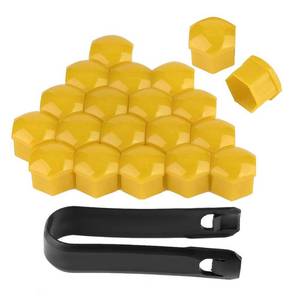 lot 14001 image: 20pcs 19mm Car Wheel Nut Caps, Auto Hub Screw Cover Bolt Rims Exterior Protection(Yellow)