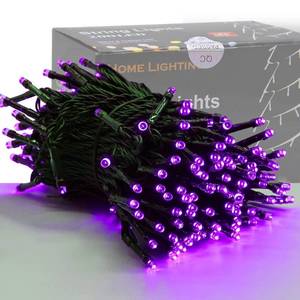 lot 14018 image: HOME LIGHTING 66ft Halloween Decorative Mini Lights, 200 LED Green Wire Fairy Starry String Lights Plug in, 8 Lighting Modes, for Indoor Outdoor Xmas Tree Wedding Party Decoration (Purple)
