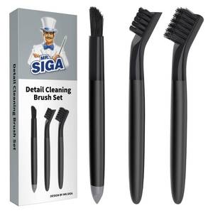 lot 14454 image: MR.SIGA Grout Cleaner Brush Set, Detail Cleaning Brush Set for Tiles, Sinks, Drains, Grout Brush for Edge, Crevice Cleaning