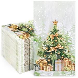 lot 14474 image: Homlouue 100 PCS Christmas Paper Napkins, Christmas Tree Napkins, Xmas Napkin Disposable for Dinner Holiday Xmas Winter, Holiday Napkin Disposable for Bathroom Kitchen Home Party Supplies