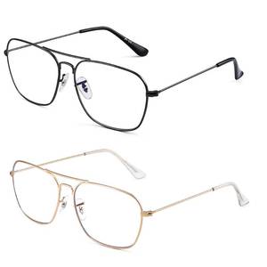lot 14489 image: JM 2-Pack Aviator Reading Glasses Women Metal Frame Blue Light Blocking Computer Readers 1.75 (Gold & Gunmetal)
