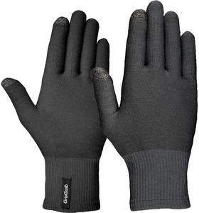 lot 14492 image: GripGrab Merino-Wool Thermal Full Finger Liner Gloves Touchscreen-Compatible Knitted Inner Under Cycling Everyday-Life