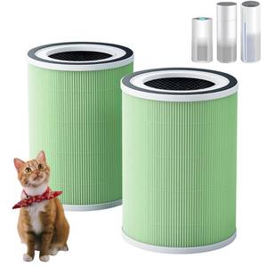 lot 15287 image: 2 Pack H13 KILO Pet Replacement Filter for Afloia KILO, KILOPLUS, KILOPRO, MIRO, MIRO PRO and MORENTO MR-Kilo, 360° 4-Stage Filtration, True HEPA Kalo Air Purifier, Green