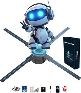 lot 15311 image: 3dHologramFan,19.9 Holographic Projector 592 Pcs Hd Led Beads Projector Advertising Display Support AppBluetooth AudioWifi For Christmas, Halloween,Business,Shop,Holiday with 1500 Video Library
