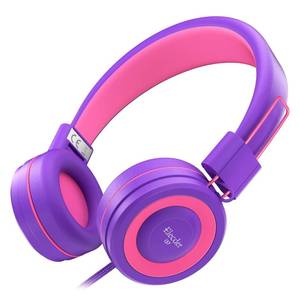 lot 16403 image: ELECDER i37 Kids Headphones for School Travel, On Ear Headphones Wired with Foldable Corded Stereo Sound 3.5mm Headset for Kid Children Teens Boys Girls Smartphones Computer Kindle Tablet, Purple