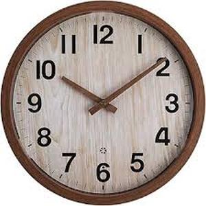lot 8330 image: Modern Wood Frame Wall Clock