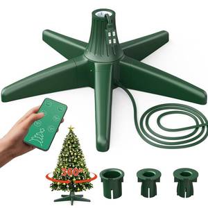 lot 1506 image: CreiYuan Rotating Christmas Tree Stand, Thickened ABS, Sturdy 5-Legged Design, Includes 3 Adapters & Sockets, Supports up to 7.8ft Rotating Tree Stand for Artificial Christmas Tree