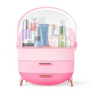 lot 1510 image: Ptesly Teen Girls Gift Makeup Organizer,Skincare Organizer Jewelry Storage,Cosmetics Storage and Display Case,Make Up Holders and Organizers for Countertop,Bathroom Organizer (Triple Pink)