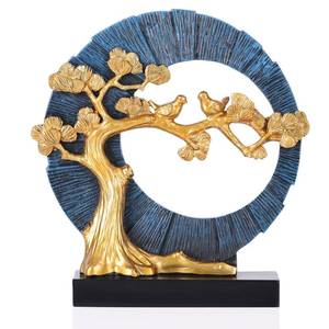 lot 1514 image: DOVDOV Gold Welcome Pine and Bird Statue Decor, Gold and Blue Home Decor, Bird Sculpture Home Decor for Bookshelves Office Shelves on Coffee Tables TV Cabinets Entryway Entryway Decor.