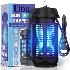 lot 1517 image: LiBa Electric Bug Zapper, Outdoor & Indoor Insect Killer with Switch �� 4000V Powerful Grid, 20W Extra Brightness IPX4 Waterproof Mosquito Repellent Outdoor, Fly Traps for Backyard Patio