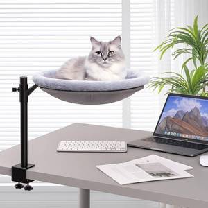 lot 1546 image: ondware Cat Desk Bed,Sturdy Cats Bed for Desk,360° Rotating Cat Hammock Perch with Removable Washable Cover,Height Adjustable,Holds 40lbs - Perfect for Indoor CatsPerch