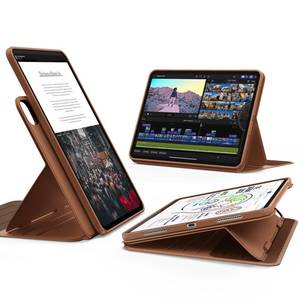 lot 2002 image: ESR for iPad Pro 11 Inch Case (M5M4) 20252024, Rotating Case with Removable Magnetic Cover, Adjustable PortraitLandscape Stand, 9 Standing Angles, Shift Series, Brown