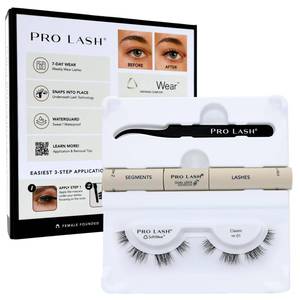 lot 2005 image: Pro Lash SoftWear Mini Lash Clusters Kit - Seamless, Lightweight Lashes - 7-Day Cluster Eyelash Extensions - False Eyelashes Plus Adhesive and Tweezers - Classic No. 01 Black