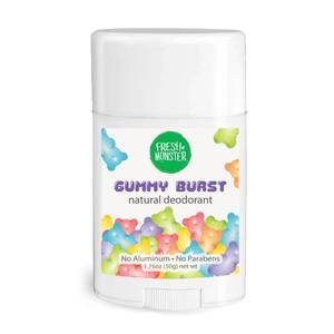 lot 2315 image: Fresh Monster Natural Deodorant for Kids & Teens I Moms Choice Gold Award Winner  Aluminum-Free, Paraben-Free, Hypoallergenic I 24-Hour Protection I Beach Gummy Burst Scent I 1.76 oz