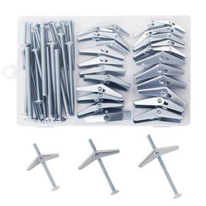 lot 2318 image: 28PCS Toggle Bolts, Wing Nuts, Heavy Duty Hollow Wall Anchors for Drywall Ceiling, 3 Sizes Butterfly Anchors (14 316 18) for Hang Shelves, Heavy Fixtures, Metal Drywall Anchor and Screws Kit