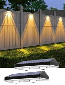 lot 2337 image: UGDLUCK Solar Fence Lights Outdoor,270040006000K 3 Modes Bright Lens LED Dusk to Dawn Deck Light Outdoor Waterproof,Solar Outdoor Lights for BackyardRailingWall (2Pack)