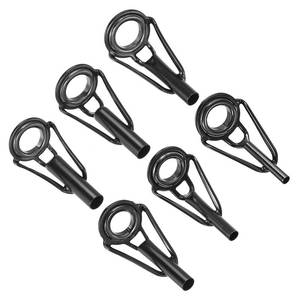 lot 2341 image: PATIKIL 1.6-4mm Fishing Rod Tip Repair Kit, 6pcs Stainless Steel Pole Ring Guide Replacement for Saltwater Freshwater Fishing, Black
