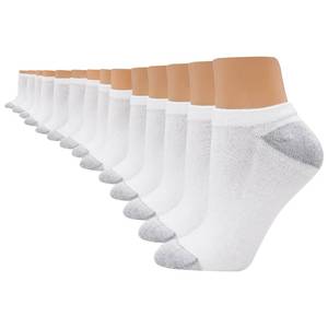 lot 2344 image: Hanes Womens Value Pack, No Show Soft Moisture-wicking Socks, Available In 10 And 14-packs, White - 14 Pack, 5-9 US
