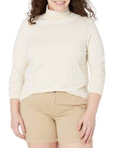 lot 2357 image: Amazon Essentials Womens Long-Sleeve Turtleneck (Available in Plus Size), Oatmeal Heather, Medium
