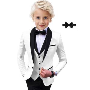lot 2369 image: SAROULU Suit for Boys Wedding Tuxedo 3 Piece Single Breasted Vest Blazer Pants Notched Lapel Formal Kids Party Suit White