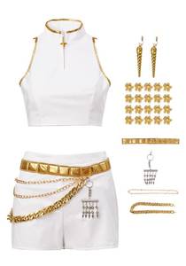 lot 2387 image: C-ZOFEK Kpop Anime Cosplay White Outfit Women Dance Group Performance Halloween Costume (Medium)
