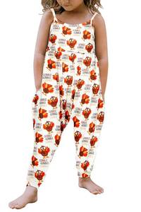 lot 2388 image: Vieille Jumpsuit For Girls 6 Years Old Rompers For Toddler Girl Thanksgiving Jumpsuit Turkey Outfits Clothes Rompers For Girls 5T