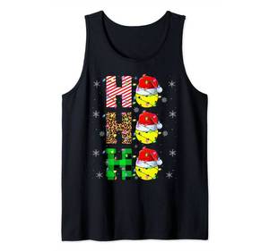 lot 2392 image: Xmas Lighting Santa Ho Ho Ho Pickleball Christmas Tank Top L