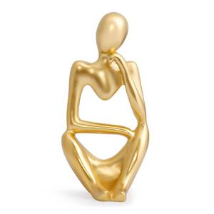 lot 2447 image: INNOLITES Resin Statue Thinker Style Decoration Abstract Sculptures Collectible Figurines for Home Decor Modern Office Shelf Desktop��Gold-Right