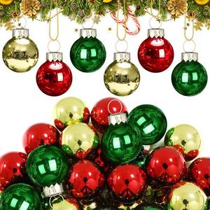 lot 2477 image: Tioncy 32 Pcs 1 Inch Mini Glass Christmas Ornaments Balls Shiny Christmas Balls Tiny Tree Hanging Decoration Small Colorful Ball Pendant for Xmas Party Supplies(Red, Green, Gold)