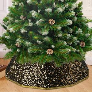 lot 2483 image: Mr. Pen- Christmas Tree Collar, 28 Gold Sequin Base Cover for Artificial and Pencil Trees, Xmas Tree Collar