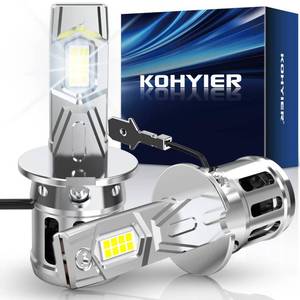 lot 2488 image: KOHYIER H3 Fog Light Bulb, 800% 30000LM Super Bright 6000K Xenon White H3 Bulb, All-in-One 11 Mini Size Plug and Play, Pack of 2