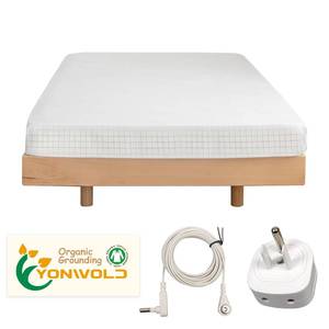 lot 2490 image: Grounding Sheet King Size��10% Pure Silver Fiber400 Thread Count Organic Cotton��Soft Earth Grounding Bed Fitted Sheets with Grounding Cord US Safe Adapter (King - 76x 80x13)