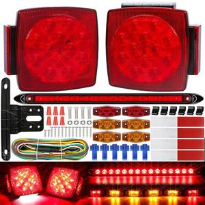 lot 3415 image: LINKITOM Submersible LED Trailer Tail Light Kit, Super Bright Brake Stop Turn Reverse Tail License Lights for Under 80 Inch Trailer Boat Utility Trailer Marine Camper RV