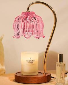 lot 3425 image: Funistree Pink Candle Warmer Lamp with Timer, Dimmable Candle Lamp Warmer, Birthday Gift Idea for Women Mom Who Have Everything, House Warming for New Home, Lotus Wax Melt Warmer for Jar Candles