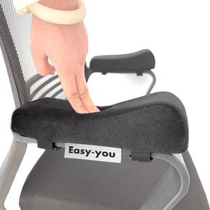 lot 3429 image: Easy-you Office Chair Armrest Covers, Set of 2 Comfortable Armrest Elbow Pillow (2 Black Armrest Pillow)