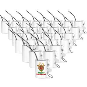 lot 3450 image: YOUKE OLA 32 Pack Sublimation Shot Glasses Set Tumblers Blanks Stainless Steel Double Wall Mini Tumbler with Keychain Cute Bulk for Sublimation Oven Printing, White 3oz