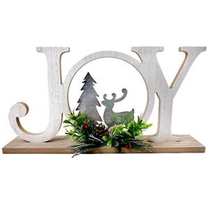 lot 3486 image: Eternhome Christmas Table Decorations Joy Farmhouse Christmas Tree Elk Sign Wooden Winter Rustic Decor Vintage Holiday Block for Home Kitchen Xmas Party Mantel Tiered Tray Gift