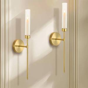 lot 3488 image: Gold Wall Candle Holder Long Wall Candle Sconces Set of 2 Large Modern Candle Sconce Hanging Rustic Home Walls Decoration for Living Room,Dining Room,Bedroom,Fireplace