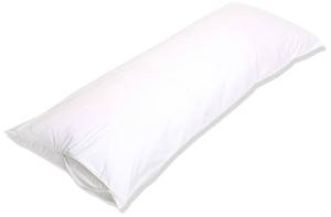 lot 3489 image: Amazon Basics Body Pillow Pillowcase with Zipper, 100% Cotton Hypoallergenic, Pillow Protector, White (55 x 21 Inches), Pillows Not Included