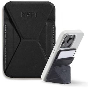 lot 4291 image: MOFT Magnetic Wallet Stand Compatible with iPhone 171615141312 Series, Angle Adjustment & Magsafe Compatible MOVAS Phone Stand,Jet Black